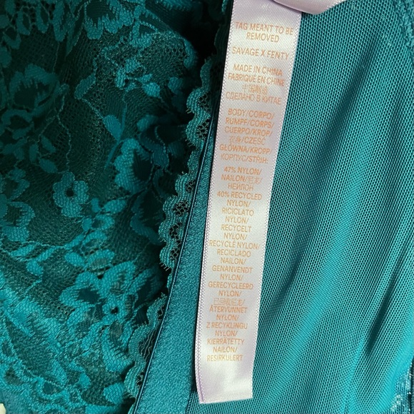 Savage x Fenty Bra Floral Lace Unlined Womens Plus Size 38DD Hunter Green Sexy - Picture 5 of 10